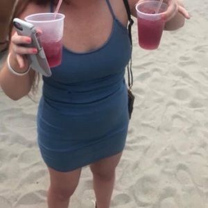 Blue bodycon dress